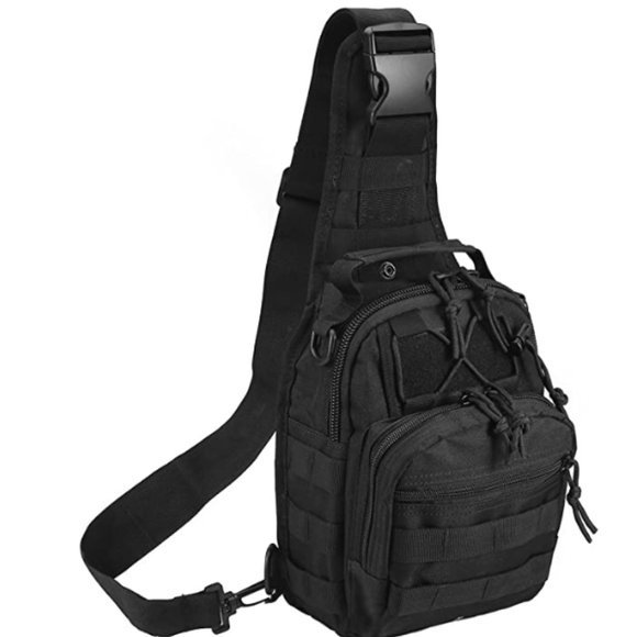 FLAPI Outdoor Military Black SlingBackpack